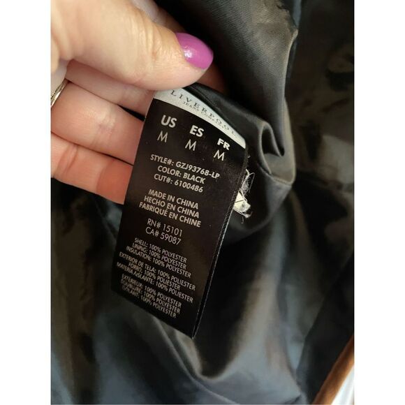 Liverpool LA black quilted tan trim jacket size m - Picture 5 of 10